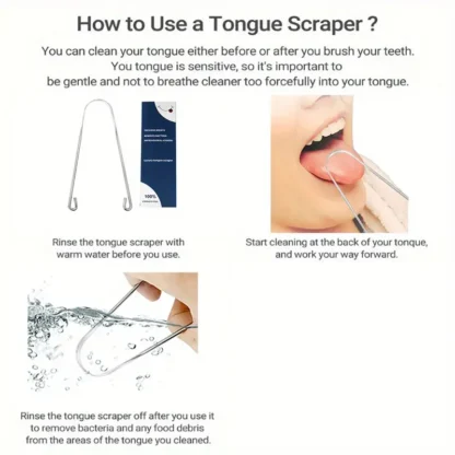 Tongue Scraper Cleaner (Surgical Stainless Steel) Set of 2 - Image 6